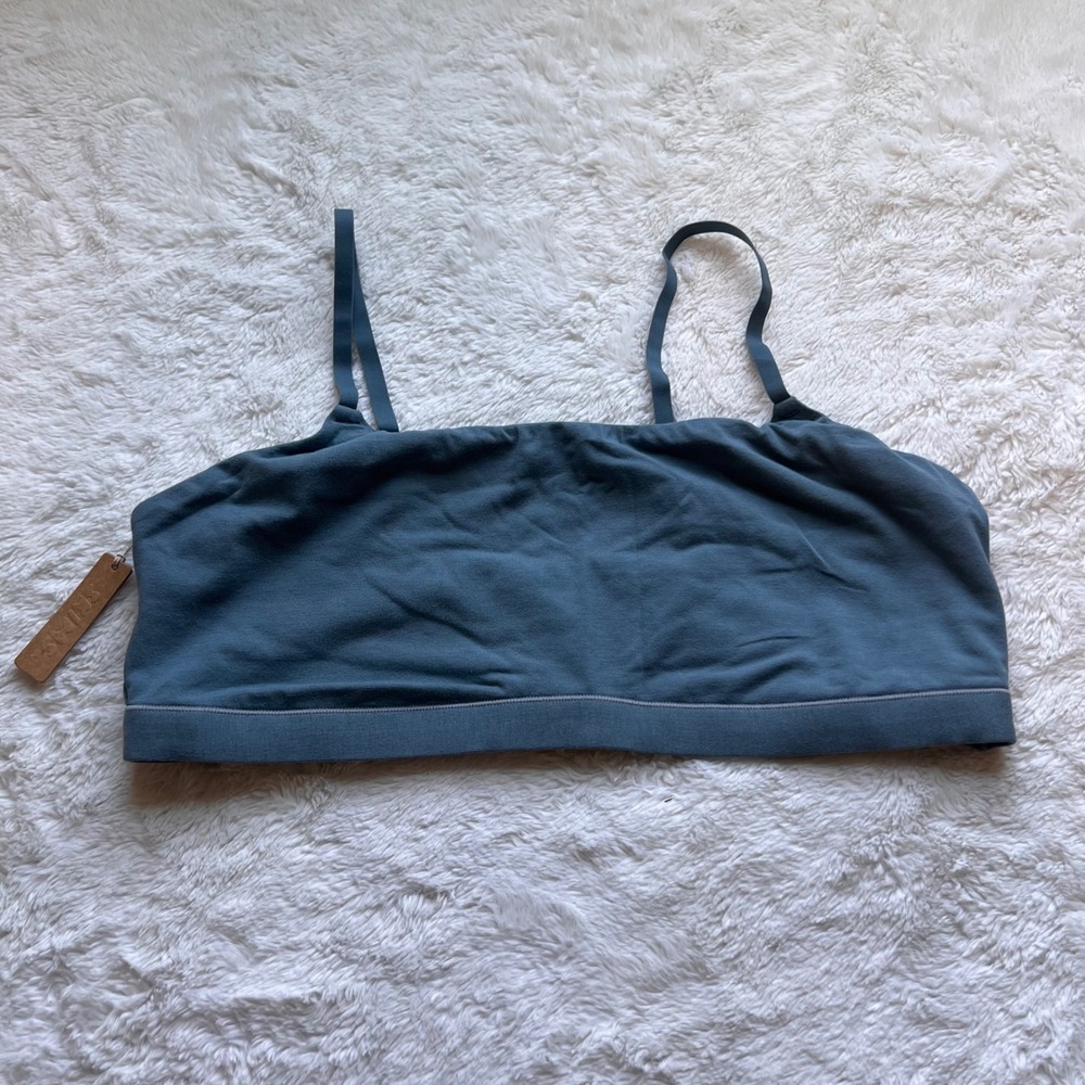 Skims Women's Cotton Jersey Bralette Kyanite Blue BR-SCN-0741 Size 4X NEW